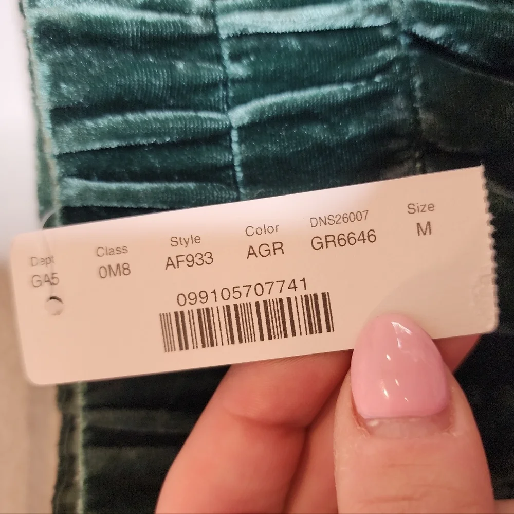 NWT J. Crew‎ Crushed Velvet Green pullon midi skirt pockets size medium